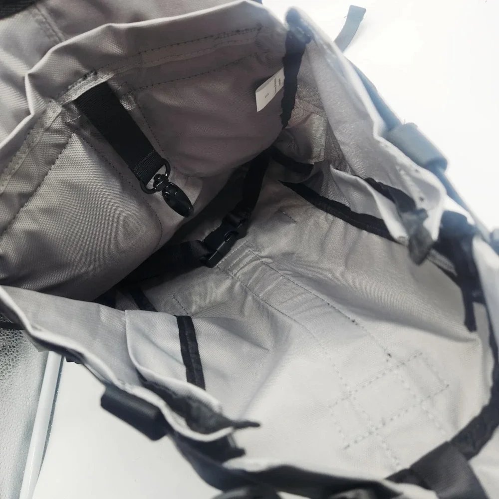 FOXFOCUS Dog Backpack Carrier Small Dogs Under 24 lb Hiking Travel Grey